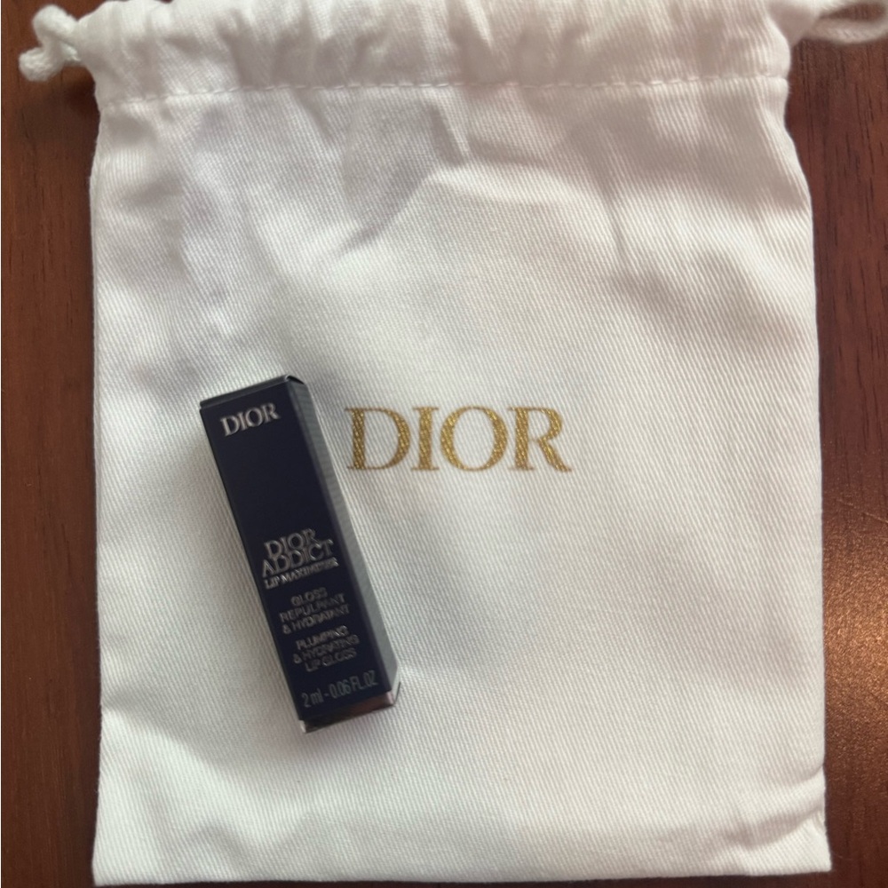 NEW & UNOPENED Travel Dior Addict Lip Maximizer (shade 001 Pink) w/ Dior Pouch